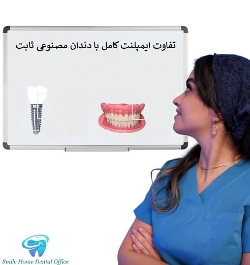 تفاوت ایمپلنت کامل با دندان مصنوعی ثابت